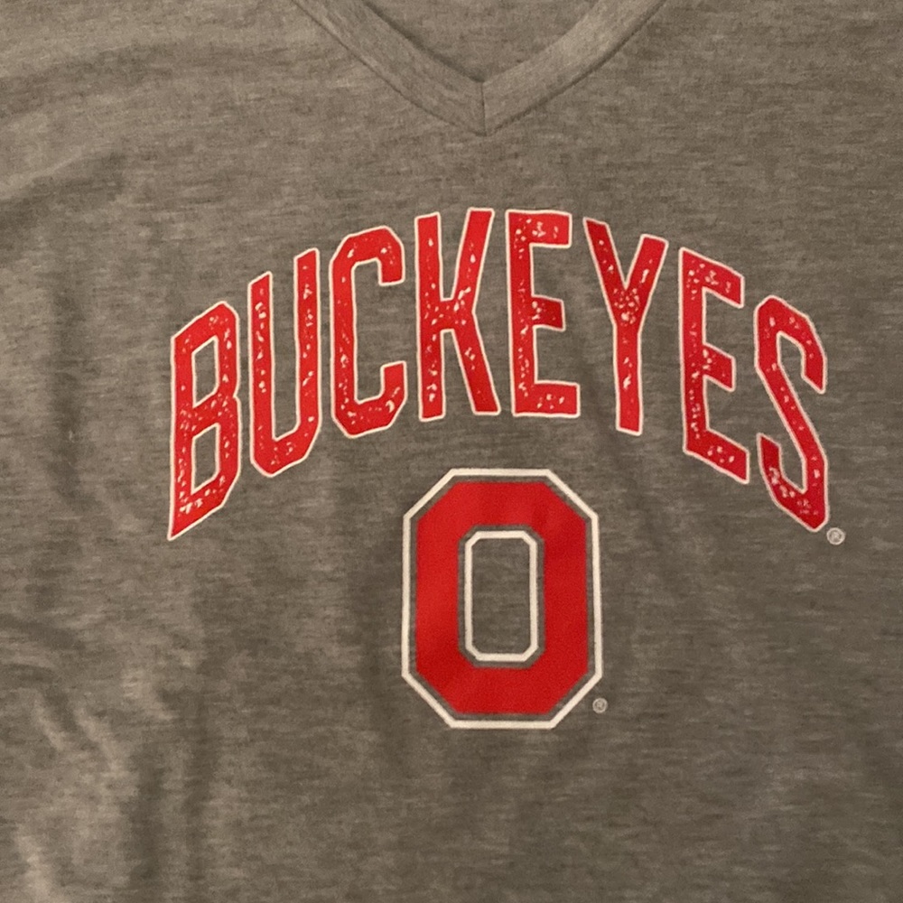 Ohio State Gameday Couture Ruffle Sleeve TShirt Sz L - Picture 2 of 6